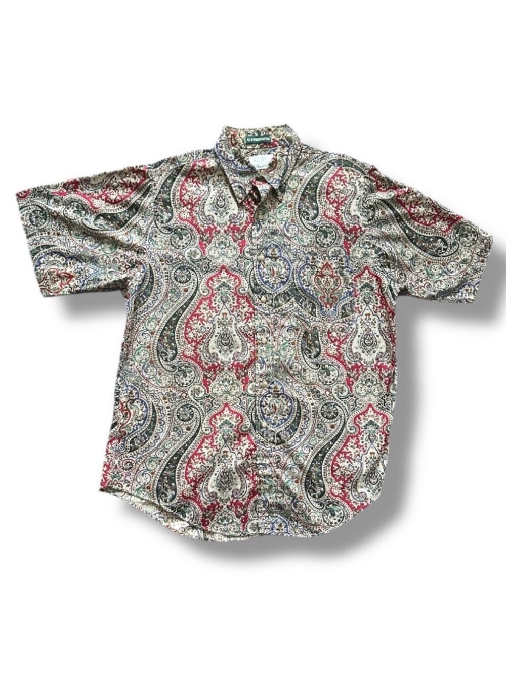 Vintage Gitman Bros Jack Krawcheck Paisley Short Sleeve Button Down Top Sz Large